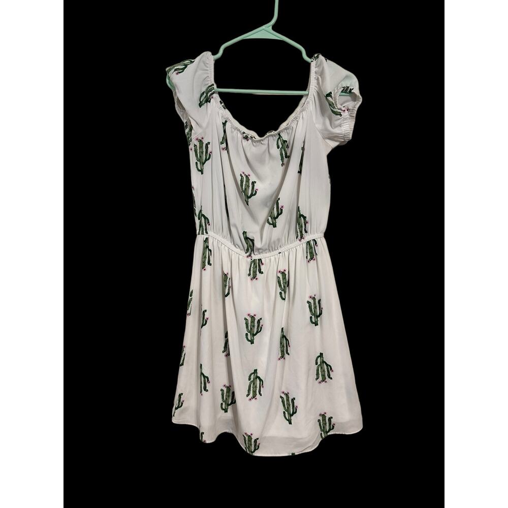 Wrangler Green Cactus White Dress Size Small Knee Length